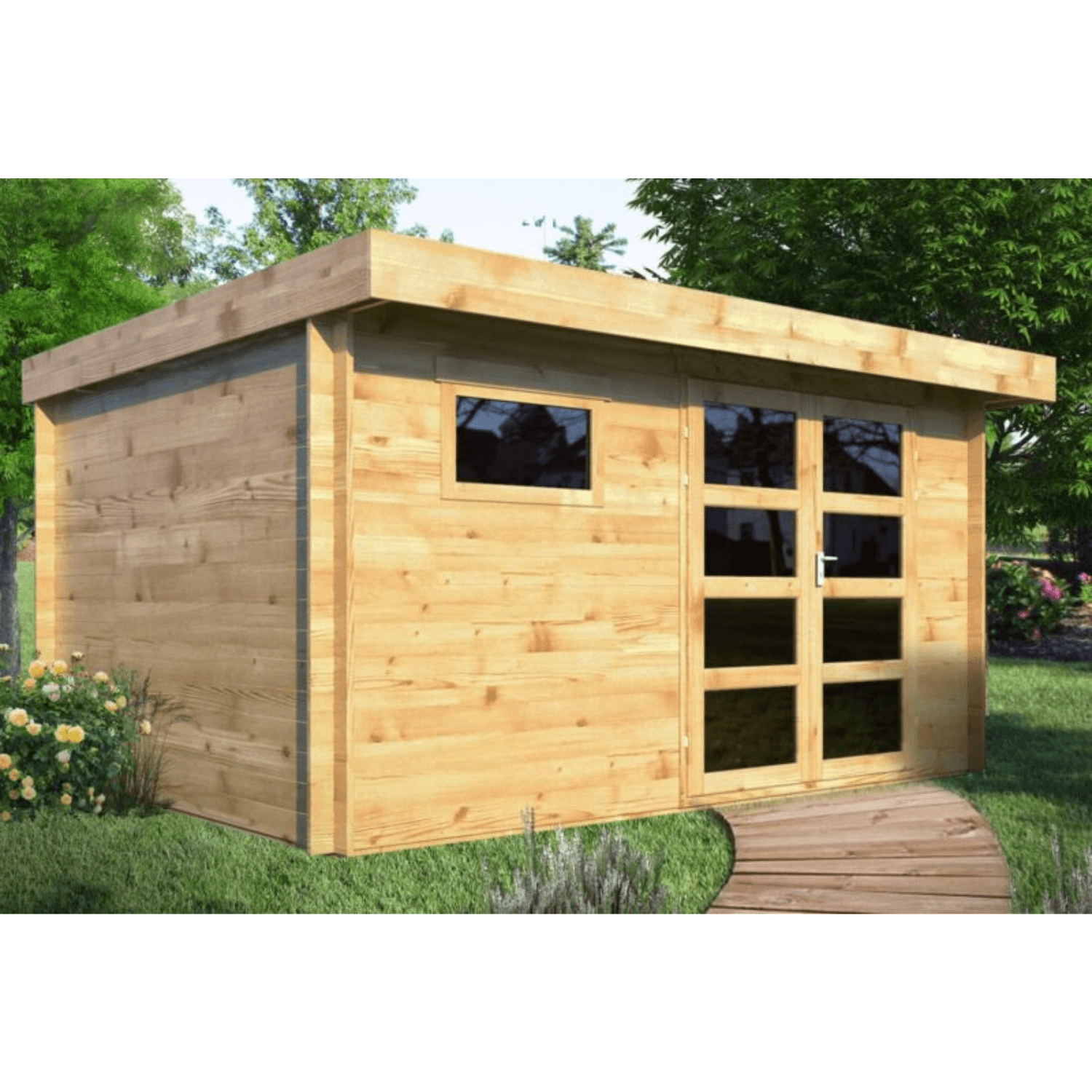 Abri de Jardin Bois moderne – 13 m2 – Qualité Supérieur – Prix usine – DESTOCKAGE - Image 1